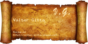 Valter Gitta névjegykártya